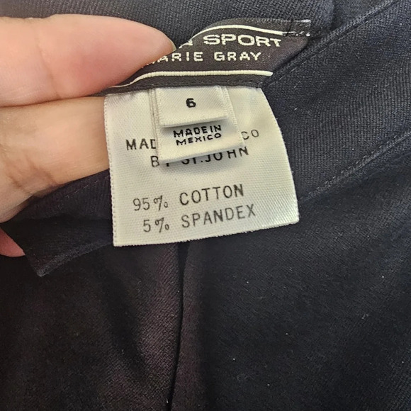 John Sport By Marie Gray Black Straight Leg Pants Size 6 - Picture 8 of 12